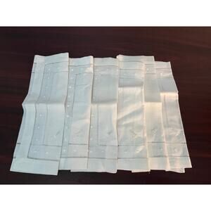 White Embroidered Napkins Dress Form Seamstress Set of 6 Brunch Tea Party